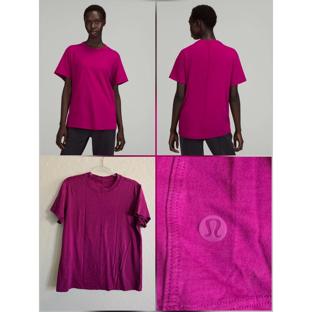Lululemon All Yours Cotton T-shirt Magenta Purple Activewear Casual Athleisure